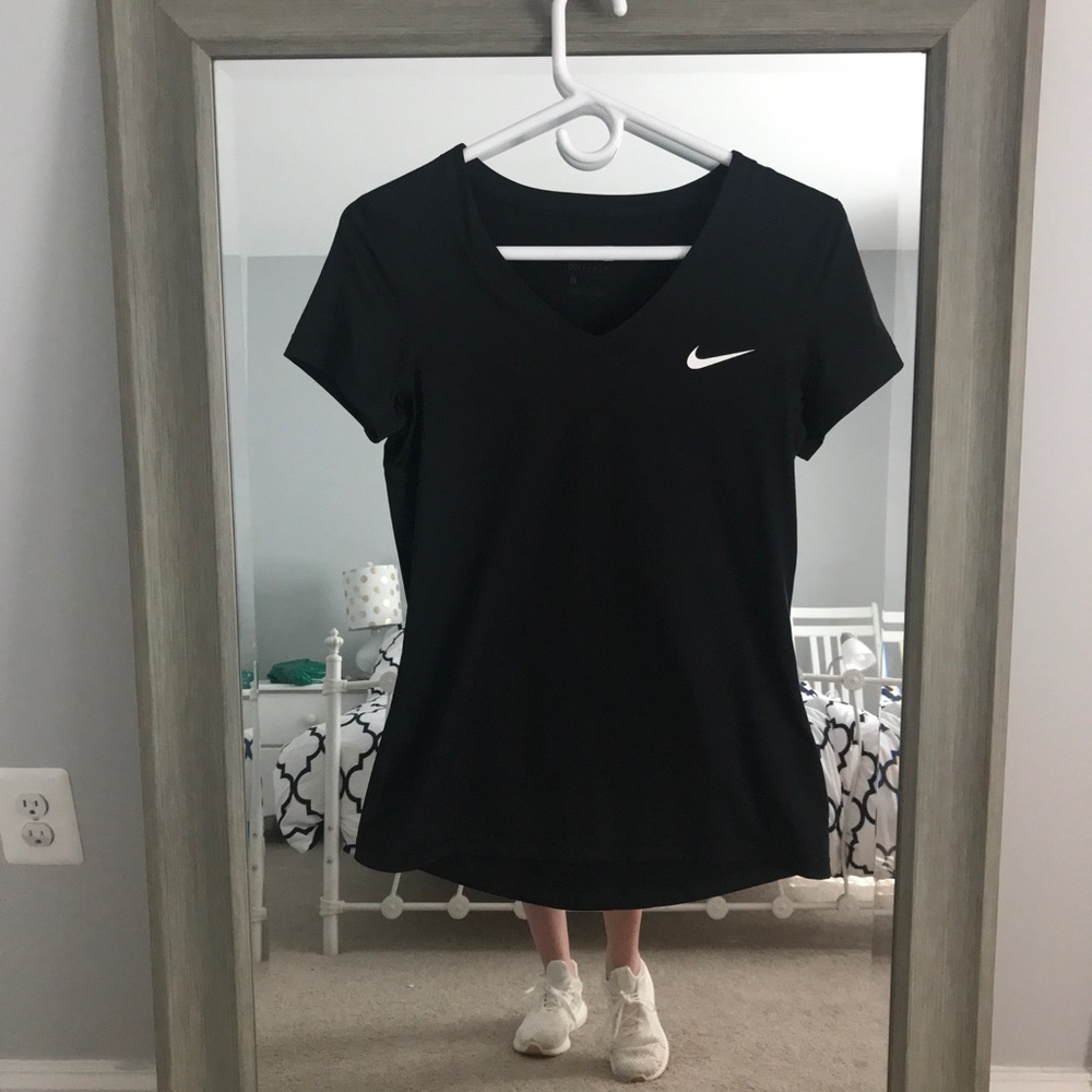 Black nike vneck athletic shirt